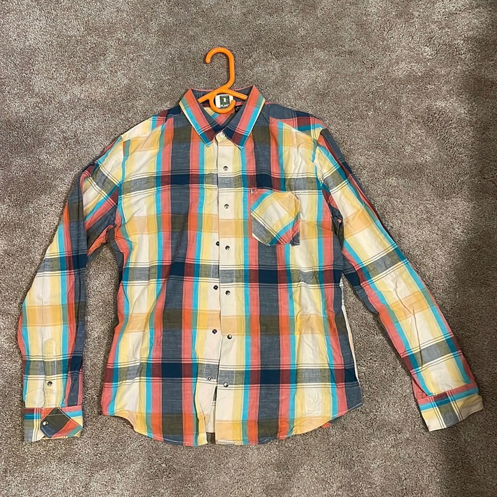 Men’s Volcom‎ Long sleeve button up shirt, size medium